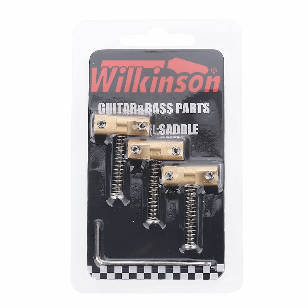 3pcs Guitar Bridge Compensated Brass Saddles Set for Vintage Style Telecaster Electric Guitar Bridge Saddles – Replacement part for Fender Tele Style Guitars