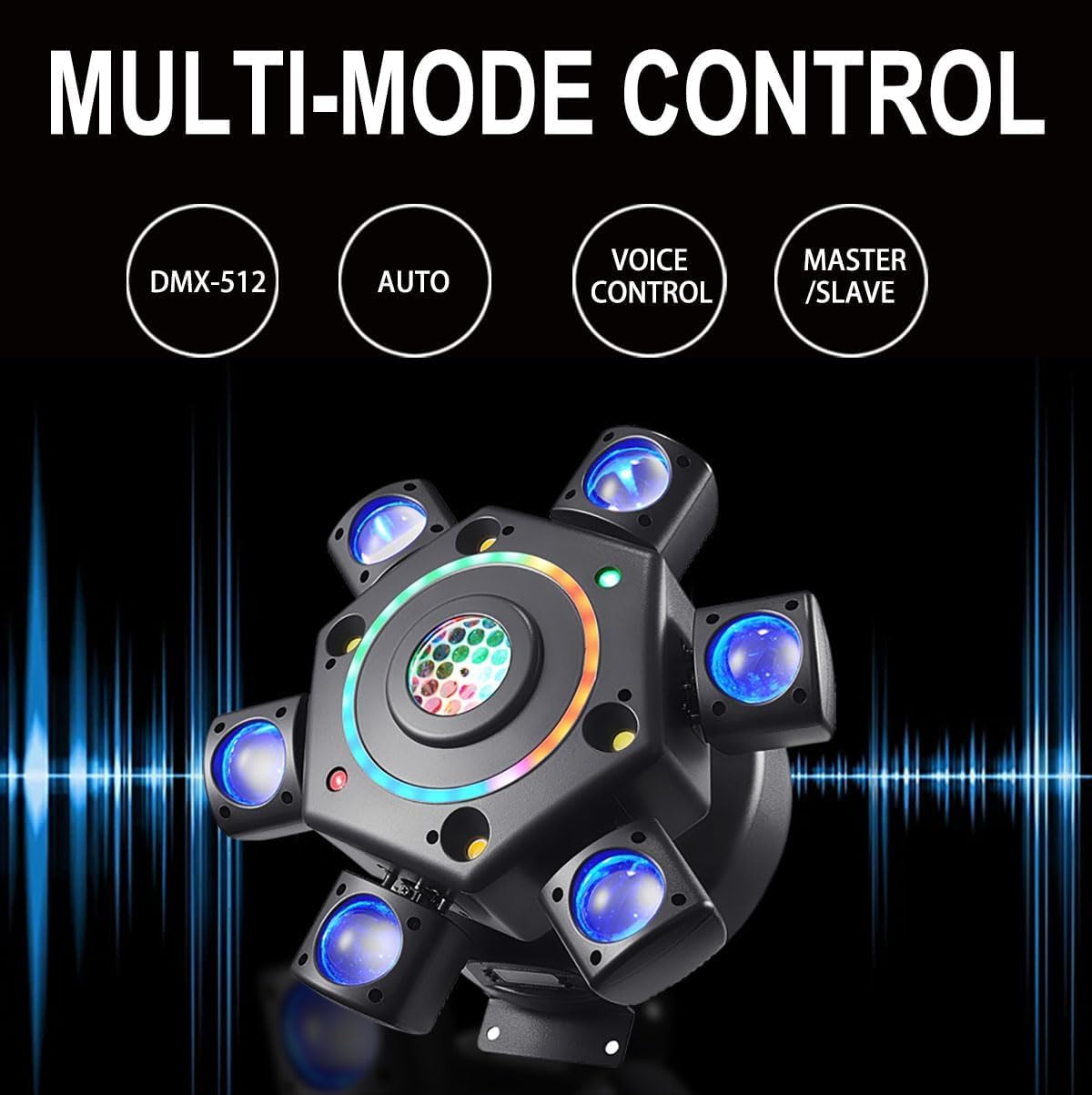 2 PCS Moving Head Dj Lights for Parties, Disco Stage Lights 7-in-1 LED RGBW 6 Arms with Mixed Lighting Effects,DJ Stage Lighting for Party Disco Club Wedding Bar