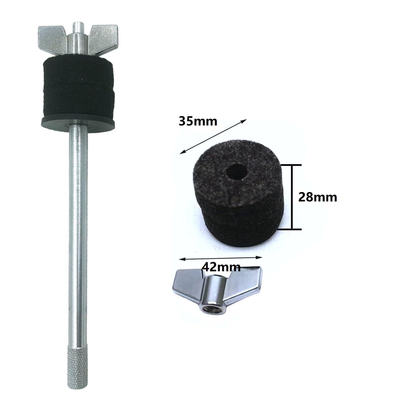 TUOREN Cymbal Stacker 7.28 inch Cymbal Stacker Mount 8mm Thread Mini Cymbal Stacker Attachment Percussion Instrument Accessories