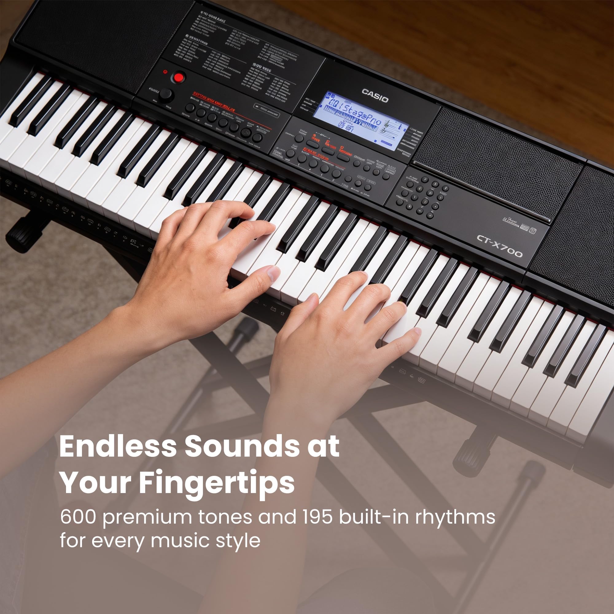 Casio CAS CTX700 PPK CT-X700 PPK Premium Keyboard Pack with Power Supply, Stand, and Headphones Exclusive Bundle