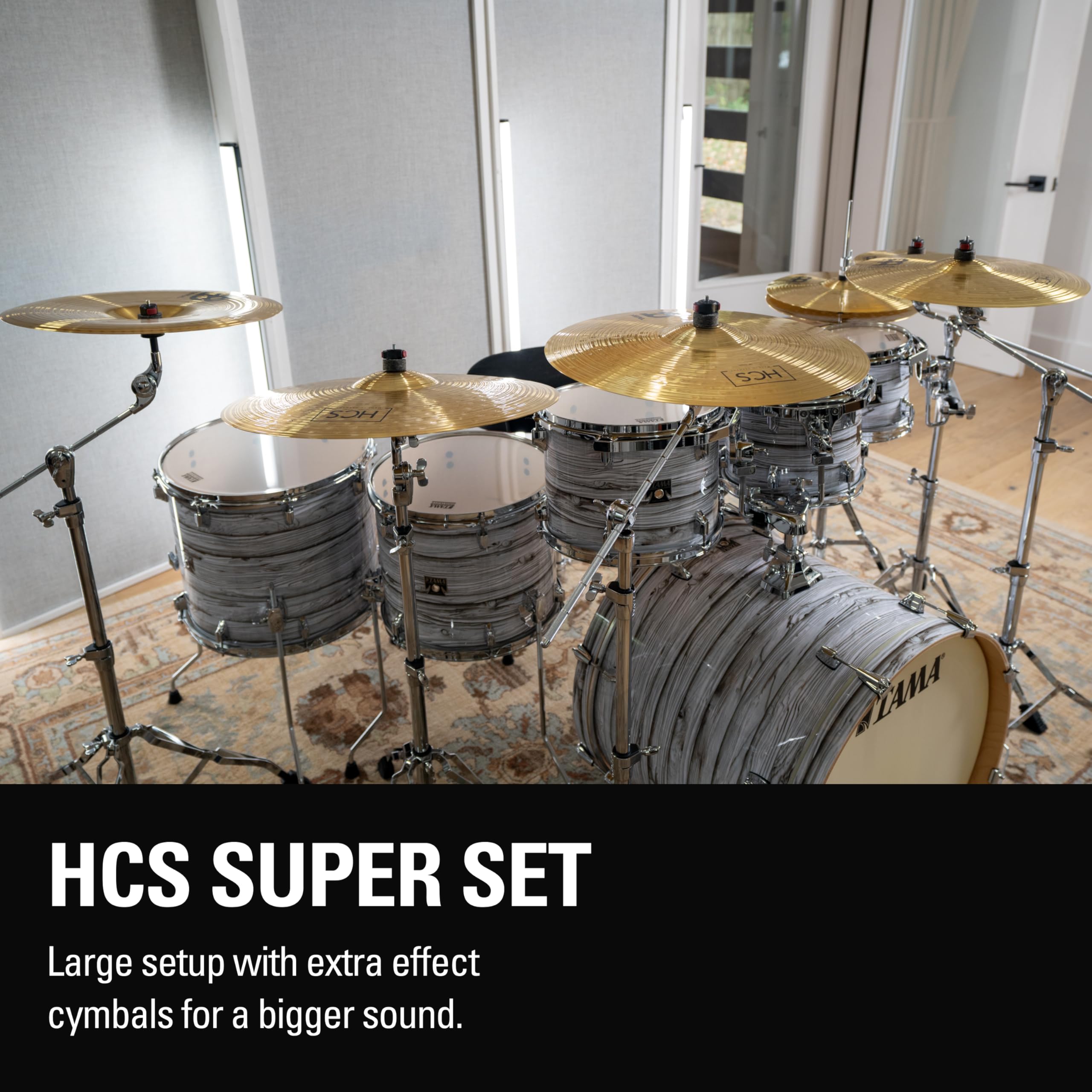 Meinl Cymbals Super Set Box Pack with 14” Hihats, 20” Ride, 16” Crash, 18” Crash, 16” China, and a 10” Splash – HCS Traditional Finish Brass – Made In Germany, 2-YEAR WARRANTY (HCS-SCS)