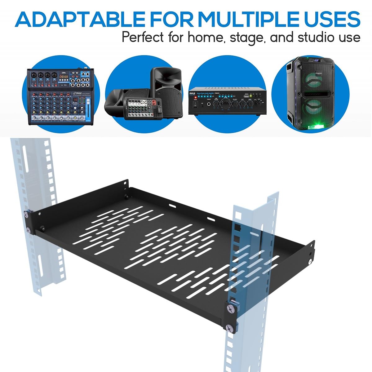 Beiyier 1U Universal Rack Shelf, 10″ Deep Vented Cantilever Tray, for 19” Network Equipment Rack & Cabinet (1PCS, Black)