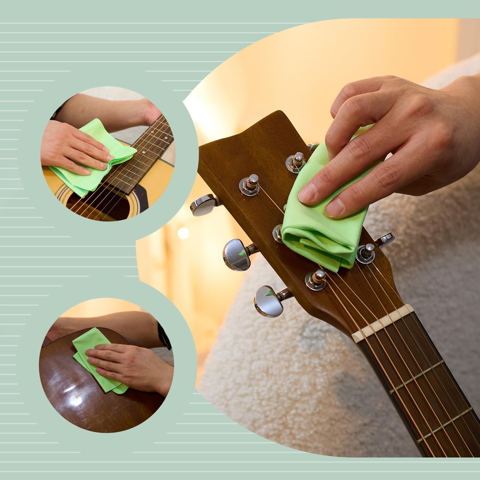 Guitar String Cleaner Fret Floss: Fretboard Cleaner Cloth Guitar Cleaning