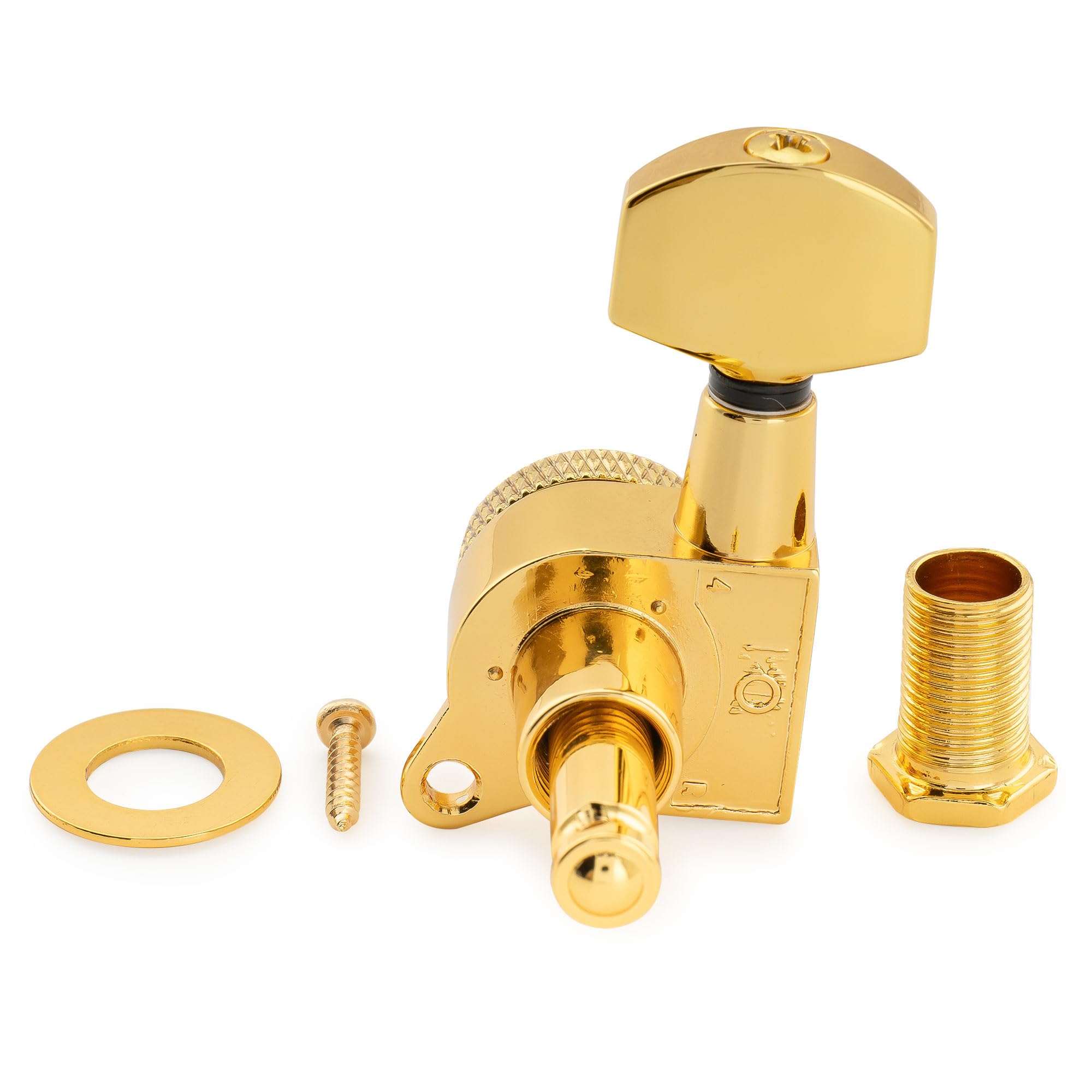 Musiclily Pro R18K-04 6 inline 18:1 Ratio Full Sealed Locking Tuners Gold