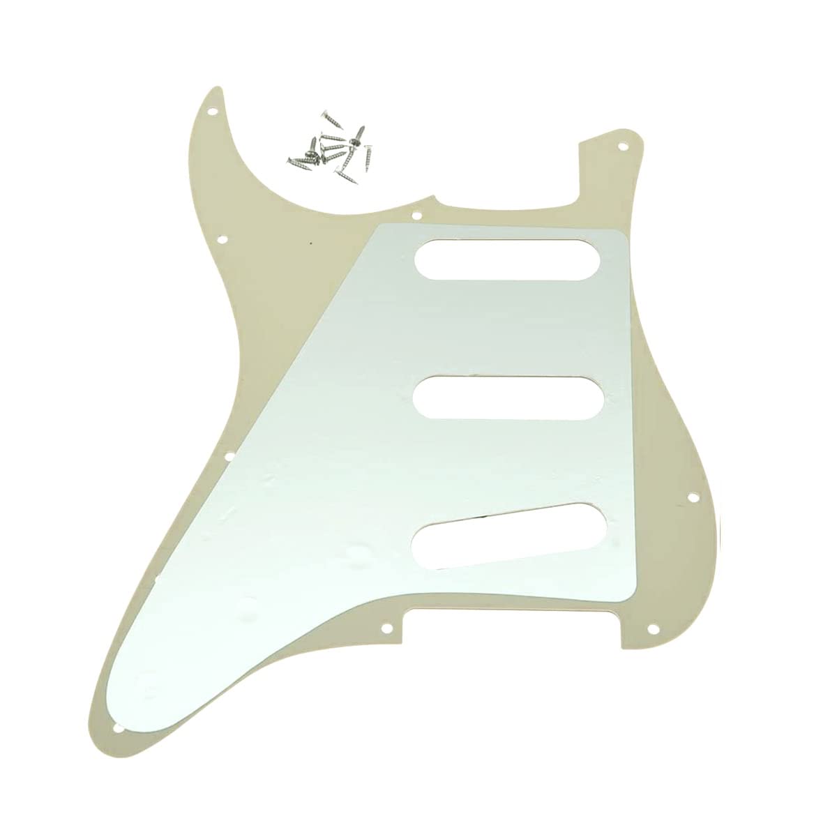 Dopro 11 Hole Vintage 62 Strat ST SSS Single Coil Pickups Guitar Pickguard Scratch Plate with Screws for American FD 62 Stratocaster Aged White 3 Ply