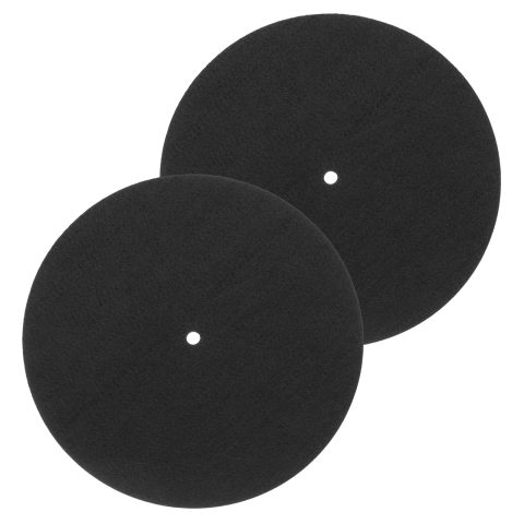 MECCANIXITY 2 Pcs Record Player Mat, 7 Inch Turntable Mat 3mm Felt Turntable Pad for Vinyl Record Player, Black
