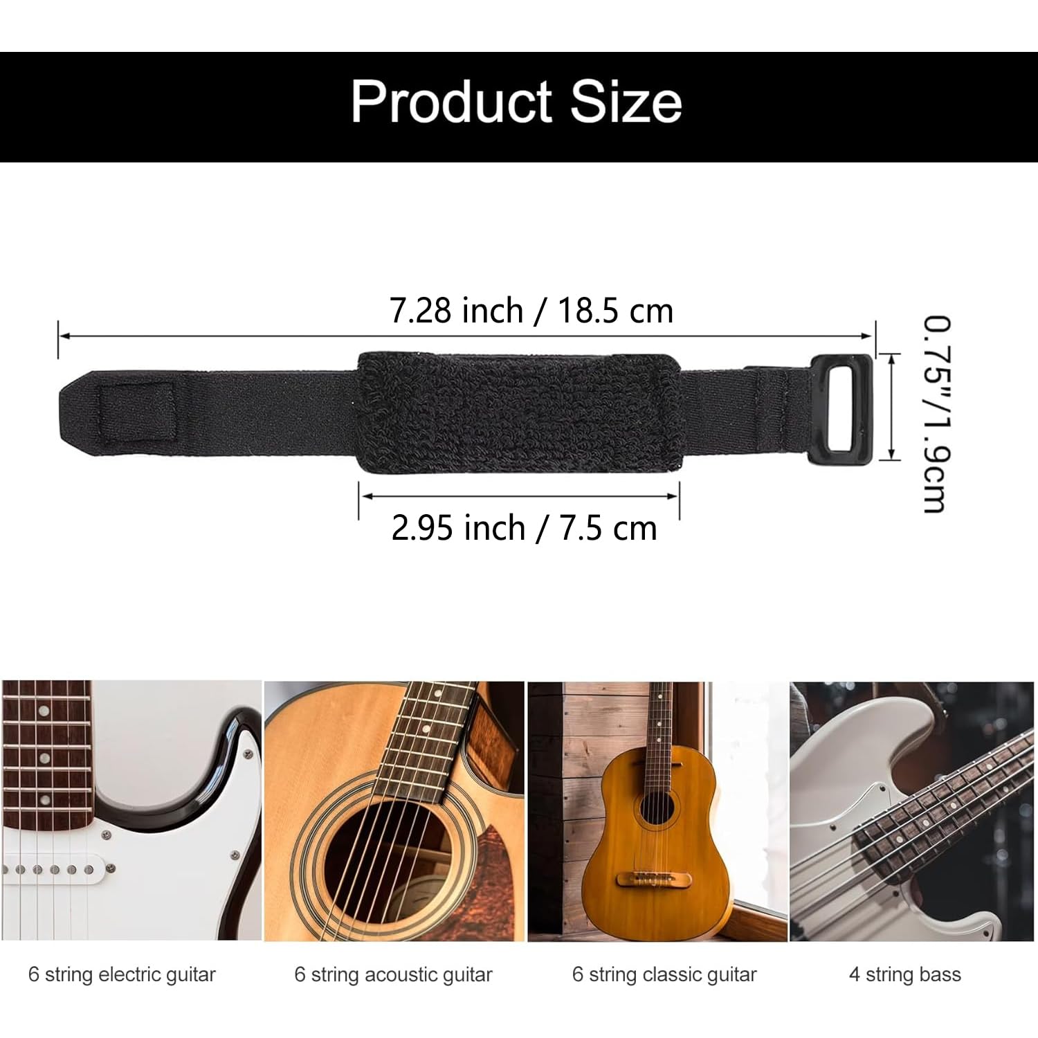 Rockhouse Guitar String Dampener Muter Silencer Fret Strap Muting Wraps for Electric Guitar Bass Mute Tape Strings Muffler Cover Noise Damper Belt Instrument Accessories, Capricorn