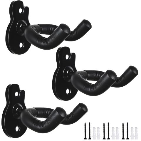 LALAOKS 3Pack Guitar Wall Mount Hanger for Guitar, Bass & Ukulele Bulk