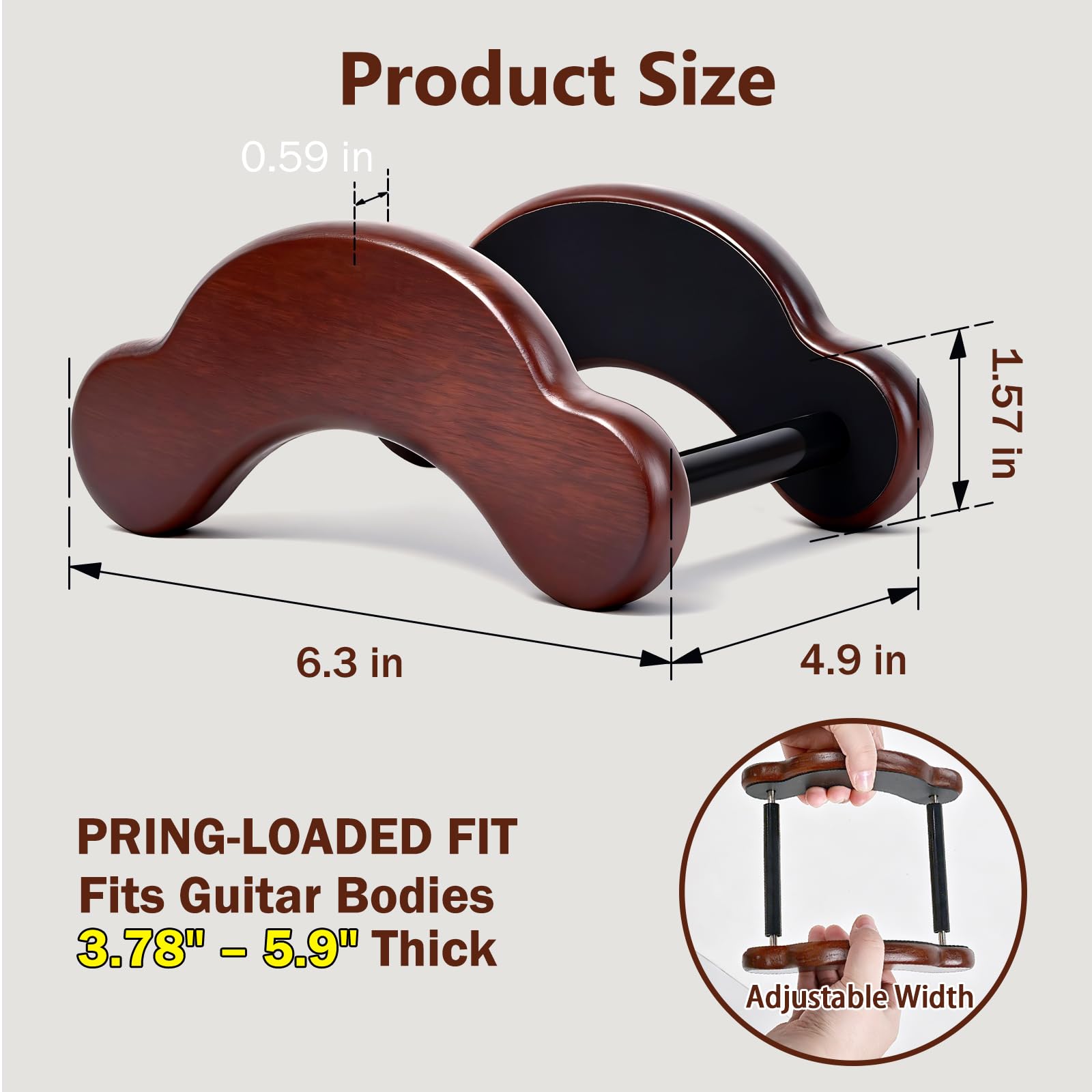 RPMTUK Acoustic Guitar Stand, Portable Adjustable Guitar Stand Floor, Clip-On Self-Standing Solid Wood Guitar, Guitar Holder for Acoustic, Classic and Folk Guitar
