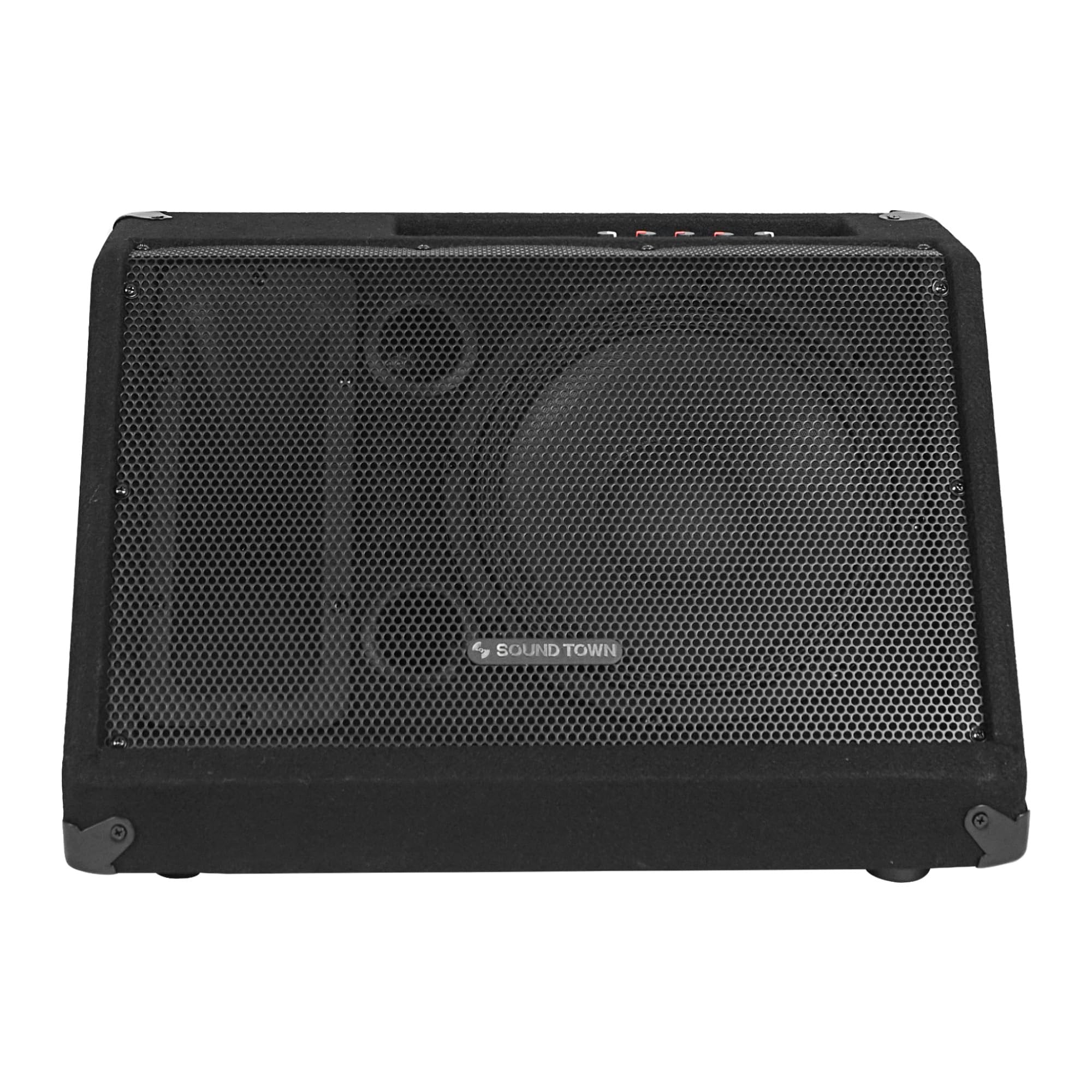 Sound Town Powered DJ PA Stage Monitor Speaker 10” 300W with Compression Driver for Live Sound, Bar, Church (METIS-10MPW)