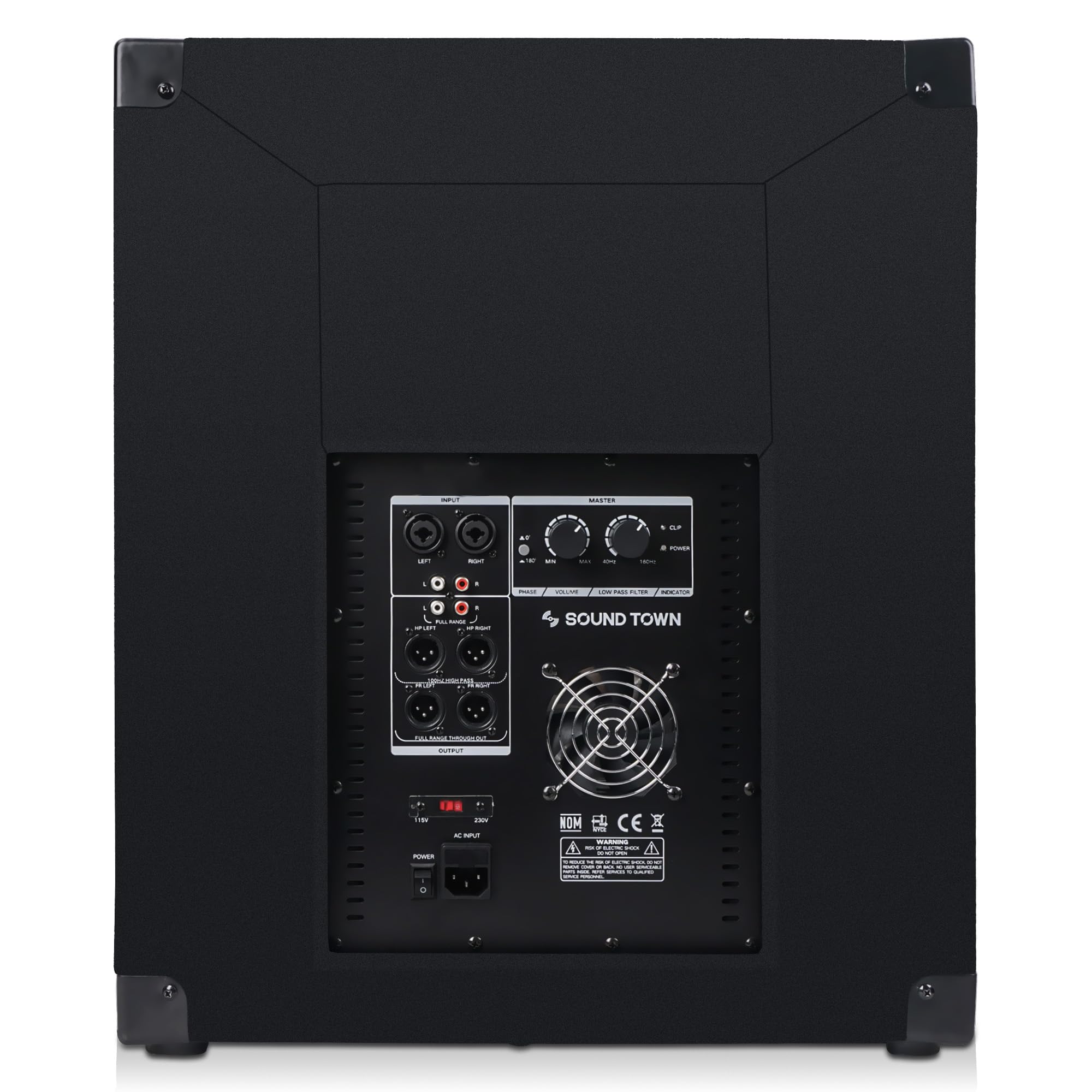 Sound Town METIS Series Powered Subwoofer 2400 Watts 18″, with Class-D Amplifier, 4-inch Voice Coil, High-Pass Filter (METIS-18PWG)