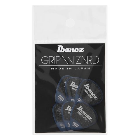 Ibanez PPA16MSGDB Grip Wizard Series, Sand Grip Picks 6 Pack 0.8mm, Dark Blue