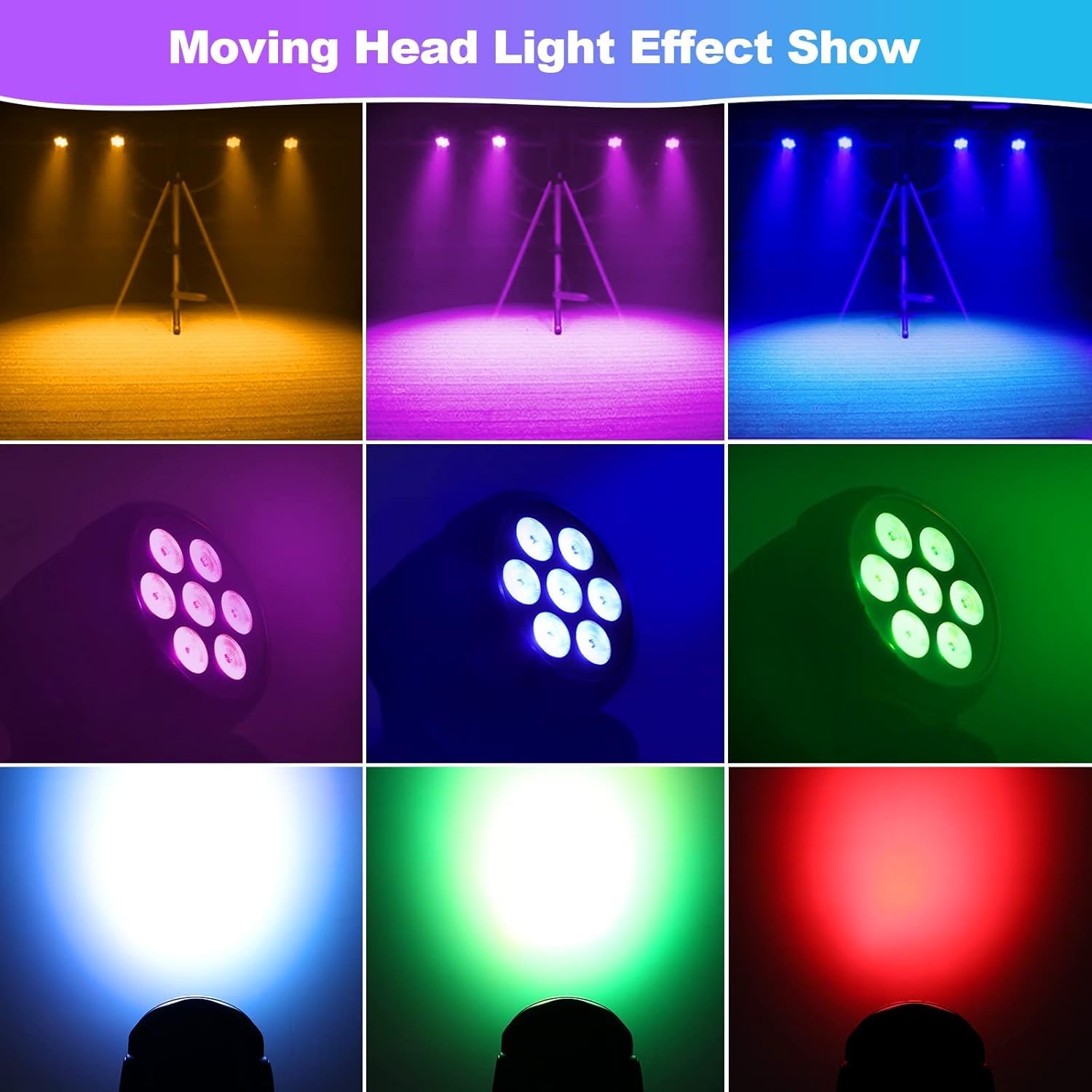 Betopper 7x8W Moving Head DJ Lights,RGBW Stage Lighting-4 Packs