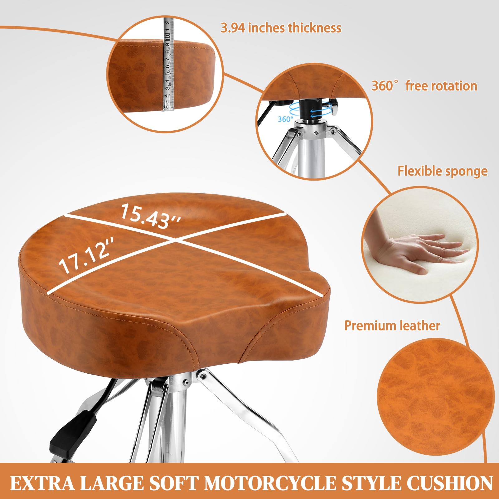 Ktaxon Drum Throne with Backrest with a Pair of Drum Sticks, Matte Brown
