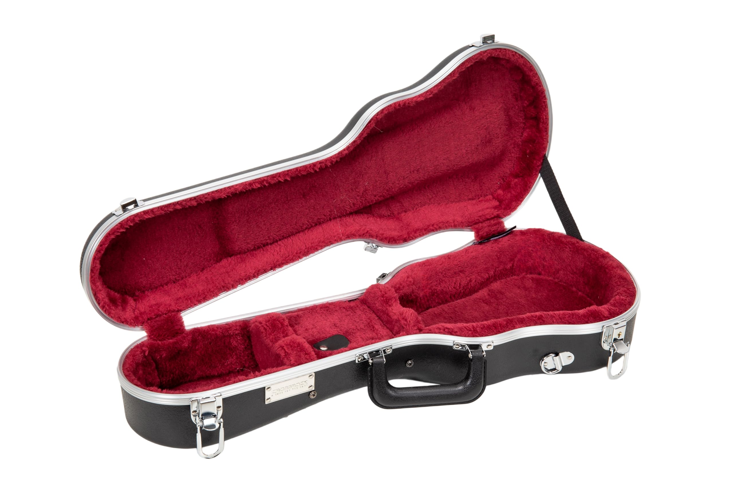 Crossrock Soprano Ukulele Case, Fit for 21 inches | Molded Hardshell with Scratch-Resistant Matte Finish, Security Lock, Accessory Compartment & Shoulder Straps — Black (CRA880SUBK)