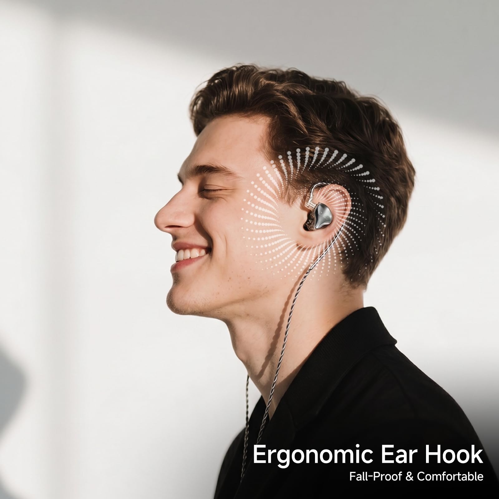 QILIAN QH3 in Ear Monitor Headphones, Includes 3.5mm Cable & USB-C Adapter,HiFi Music,10mm True Copper Ring Dynamic Drivers, Detachable 0.78mm 2-Pin Cable, for Smartphones & Laptops(Without Mic)