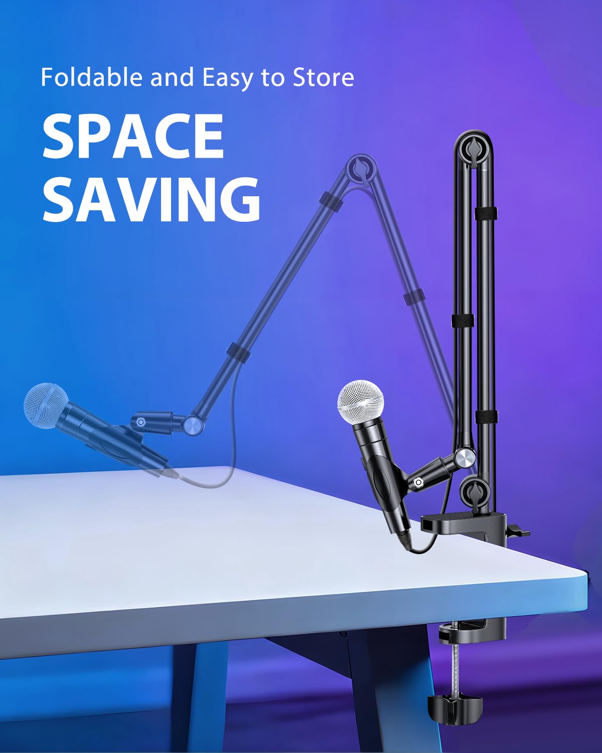 UBeesize Microphone Boom Arm, Aluminum Alloy Mic Arm Stand