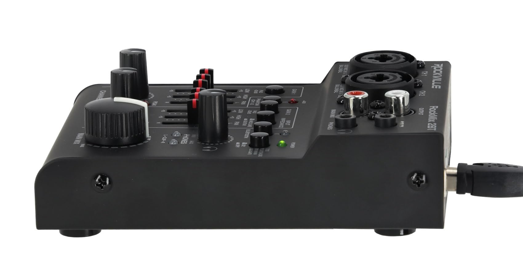 Rockville RockMix 2BT 2-Channel USB Interface Mixer with Bluetooth, Podcast