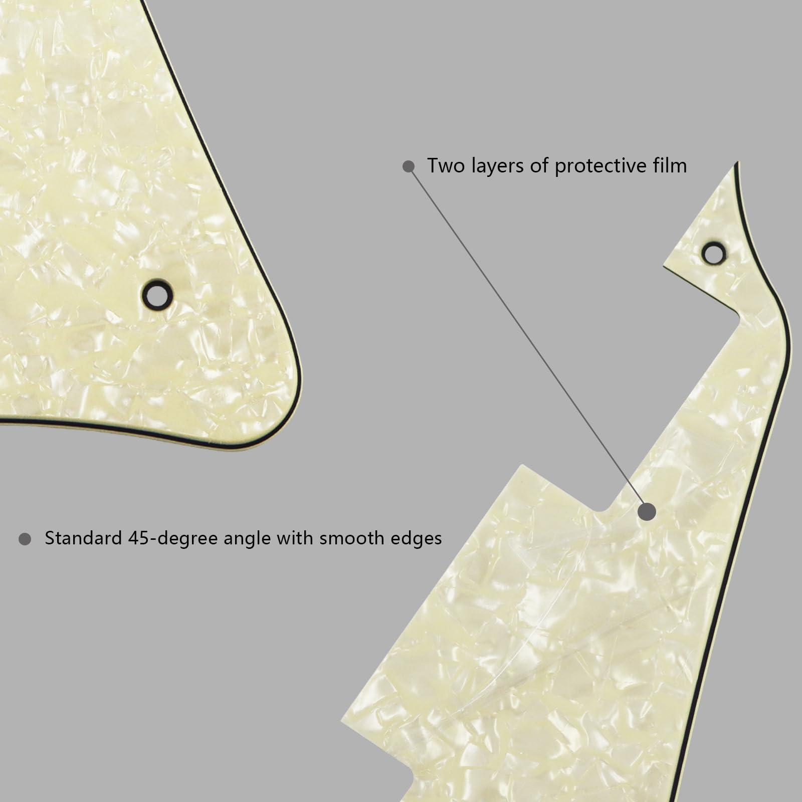 Phrilam Electric Guitar Pickguard Set for Gibson Les Paul, Aged Pearl 4Ply