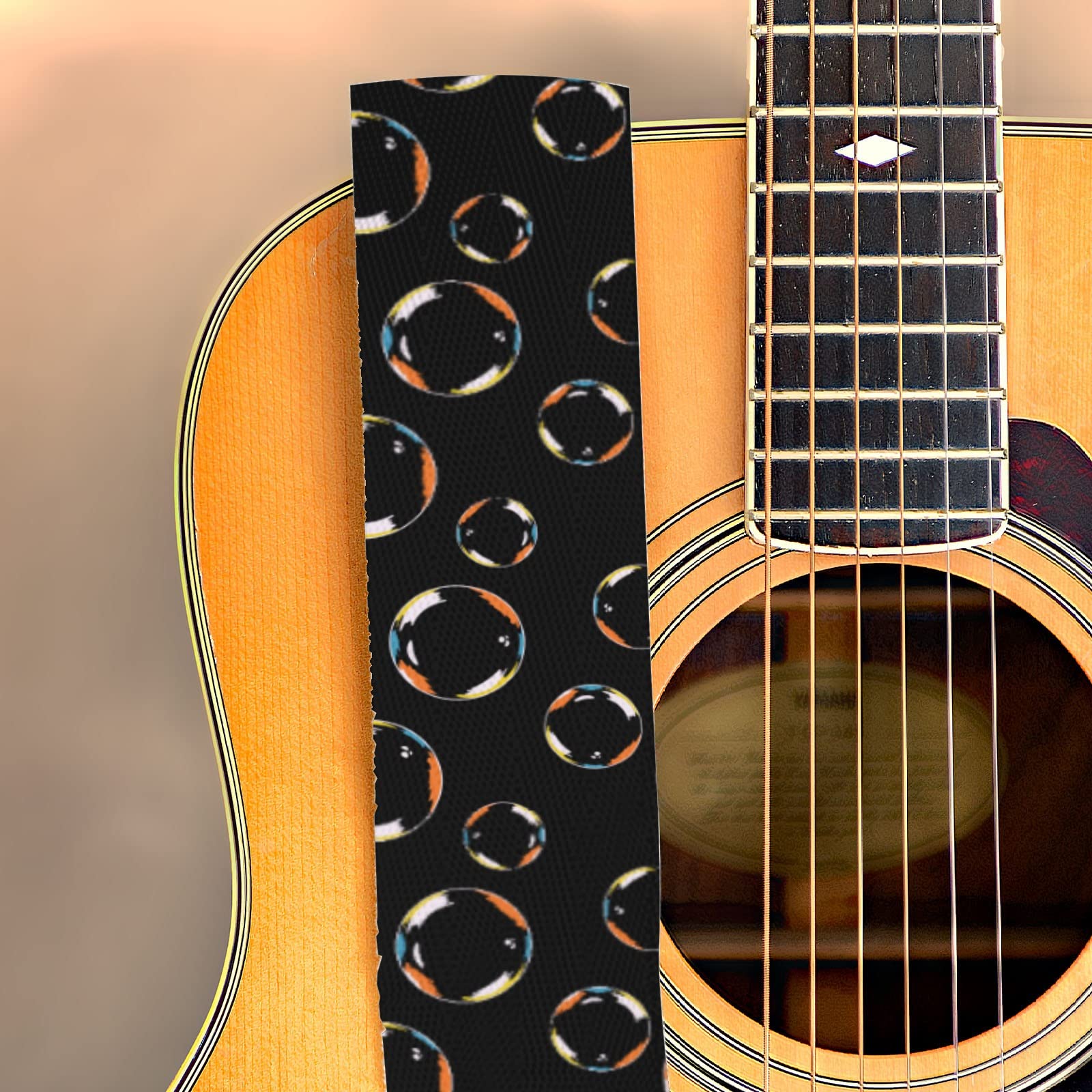 HSIAHOU Guitar Strap Electric Bass Guitar Straps Personalized Guitar Strap soap bubbles Strap