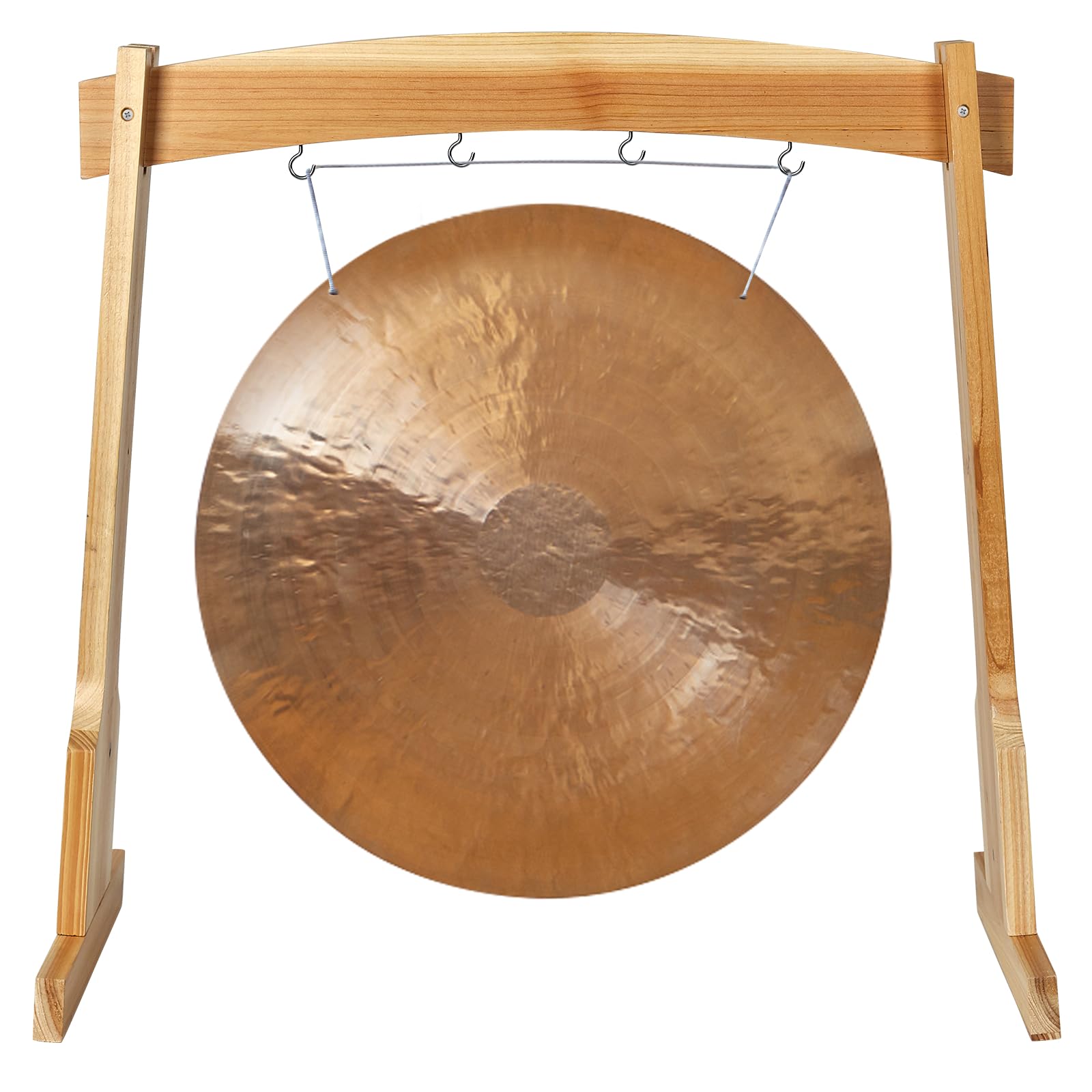 Amcortn 14″ Gong Stands, Wind Chimes Wood Stand with Base for 1 Gong or 4 Chimes, Light & Portable Multipurpose Stand, Easy Assembly for Sound Healing, Meditation, Yoga