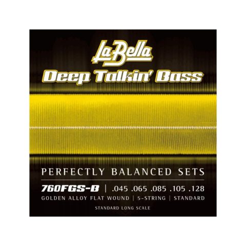 La Bella Deep Talkin Bass Gold Flats Electric Bass Strings – 5-String