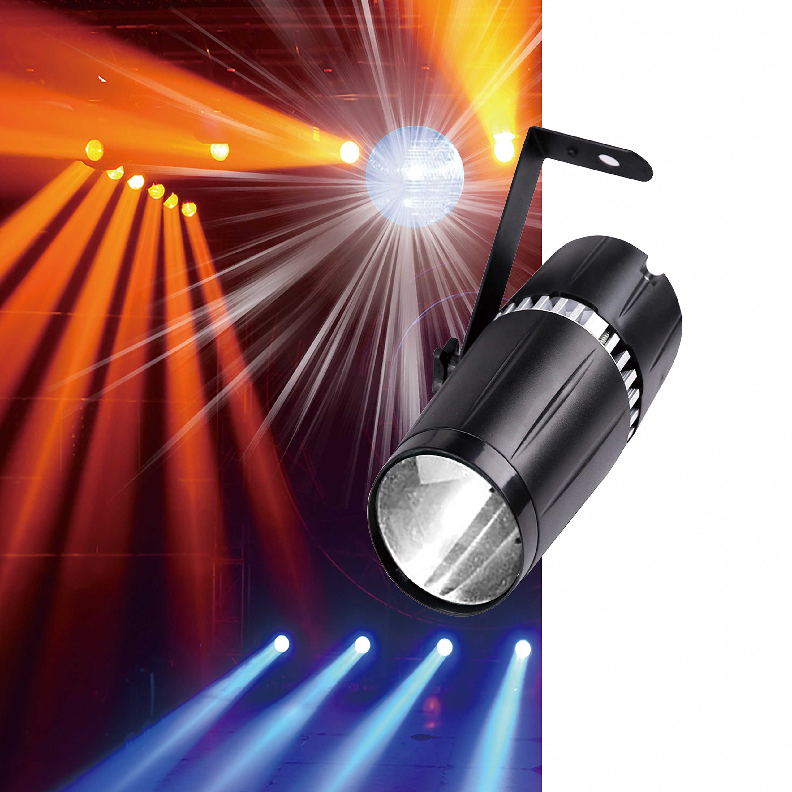 LED pinspot Stage Light,SENLAN 6W Double White/Cool White&Warm White pinspot by IR Controller (spot)