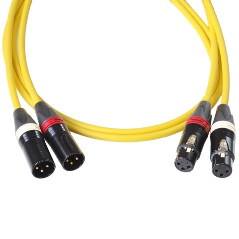 BJC Star Quad XLR Cables, Canare L-4E6S with Neutrik BXX-Series XLRs (Stereo Pair, Yellow, 35 Foot)