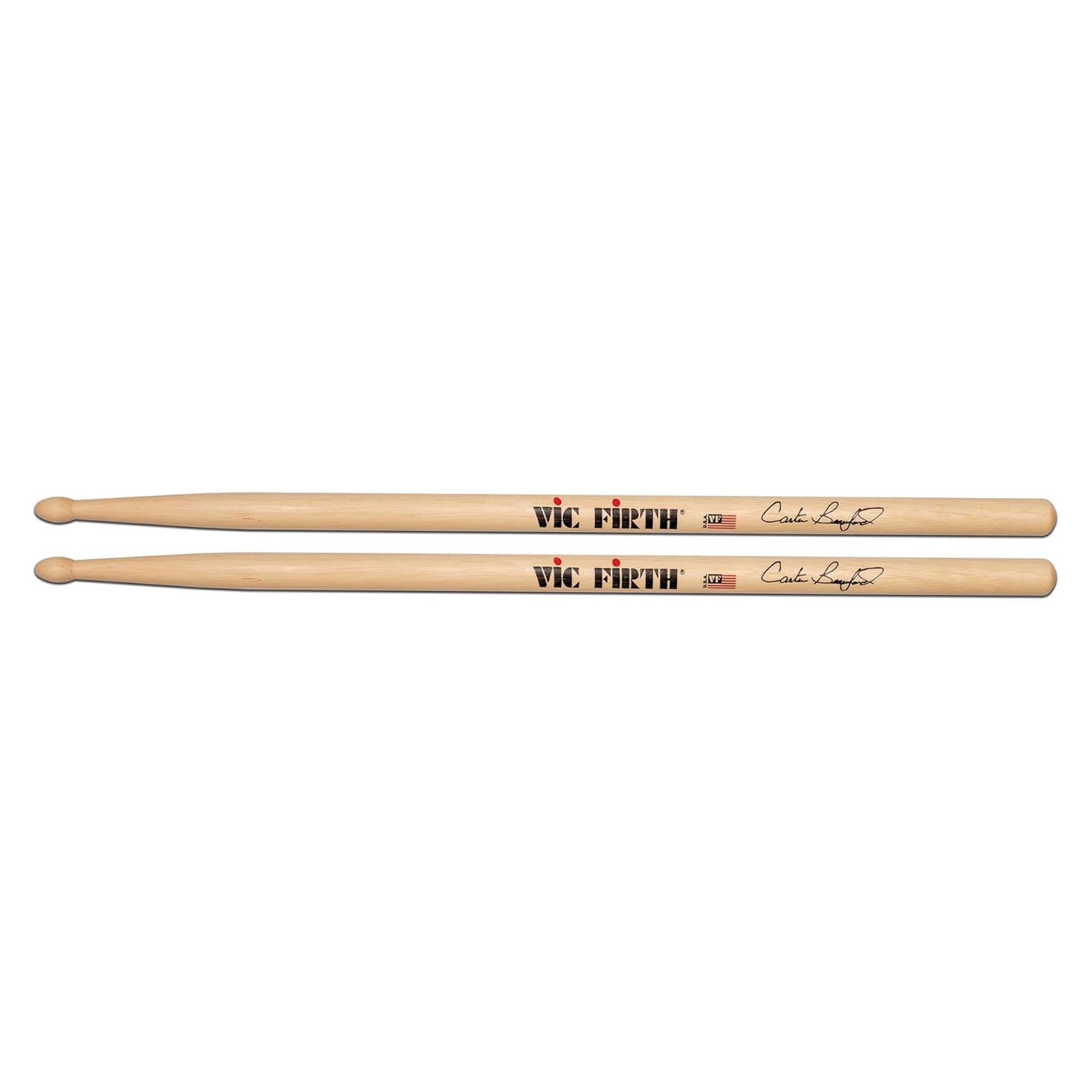 Vic Firth Signature Series Carter Beauford Drumsticks – 3‑Pack Bundle with Austin Bazaar Polishing Cloth