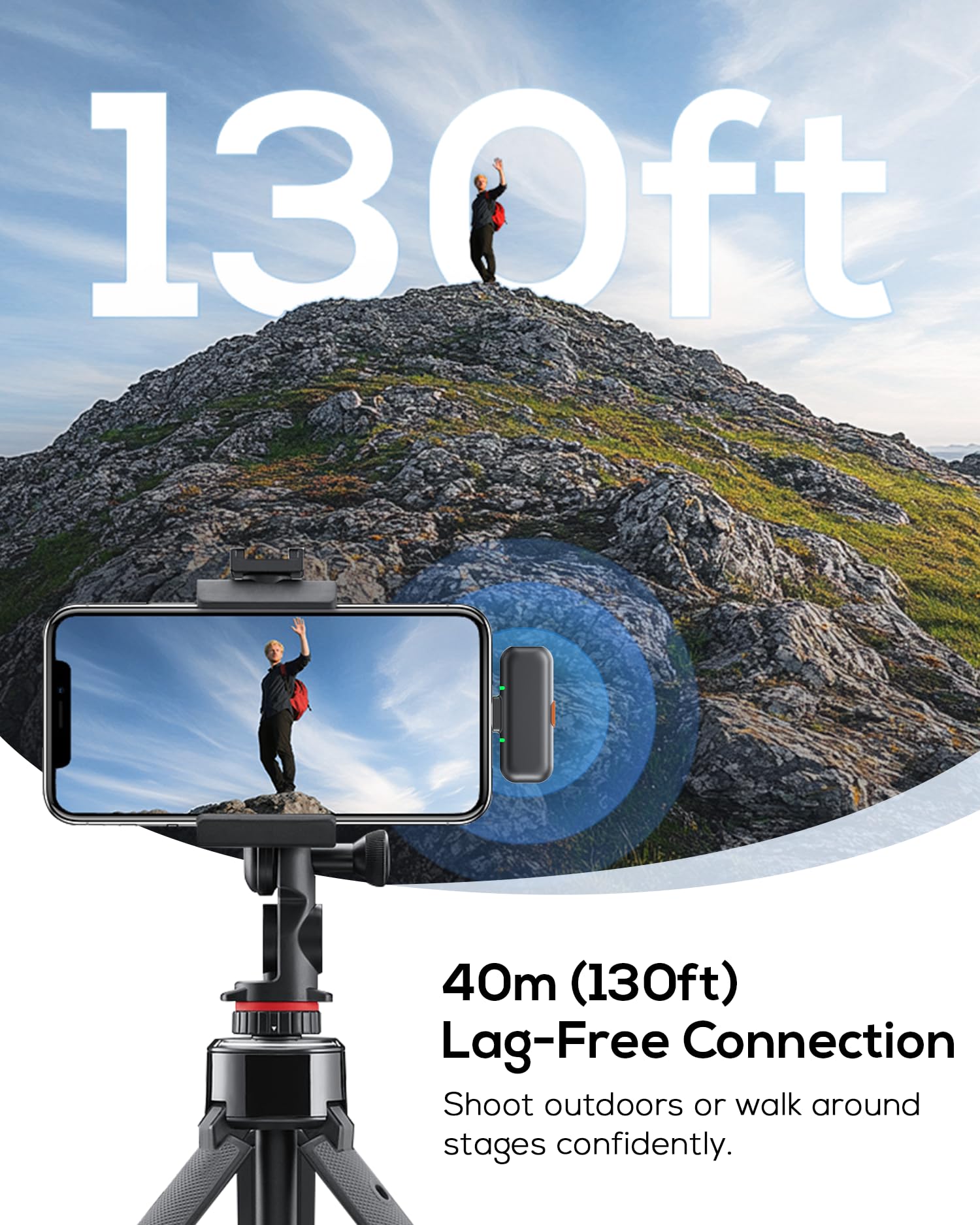 Wireless Lavalier Microphone for iPhone, iPad, Android – USB-C Plug Noise Cancelling Lapel Mini Mic with Charging Case, 30H Battery – Compact Clip-on Mic for YouTube, TikTok, Podcast, Video Recording
