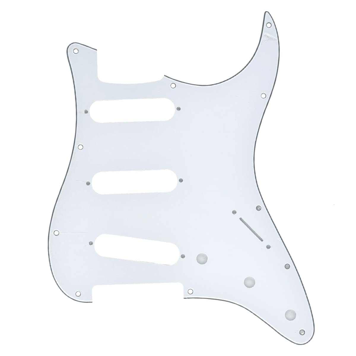 Dopro 11 Hole Vintage 62 Strat ST SSS Single Coil Pickups Guitar Pickguard Scratch Plate with Screws for American FD 62 Stratocaster White 3 Ply (WBW)