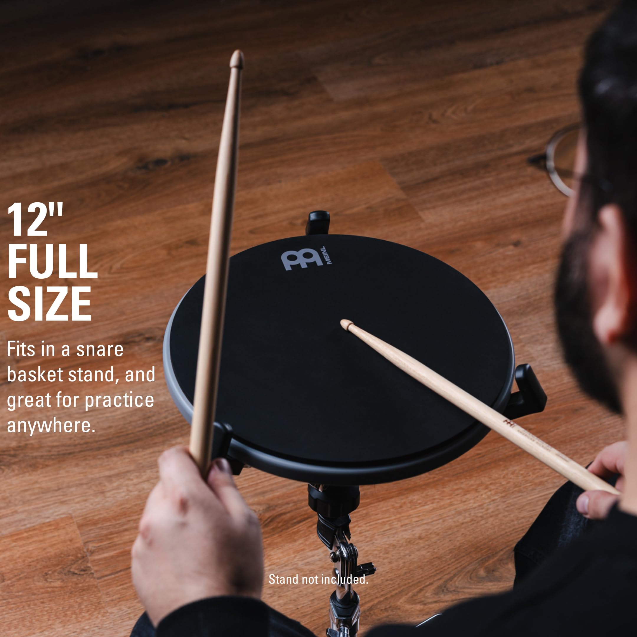 12″ Double Sided Drum Practice Pad, Standard Silicone/Silent Marshmallow
