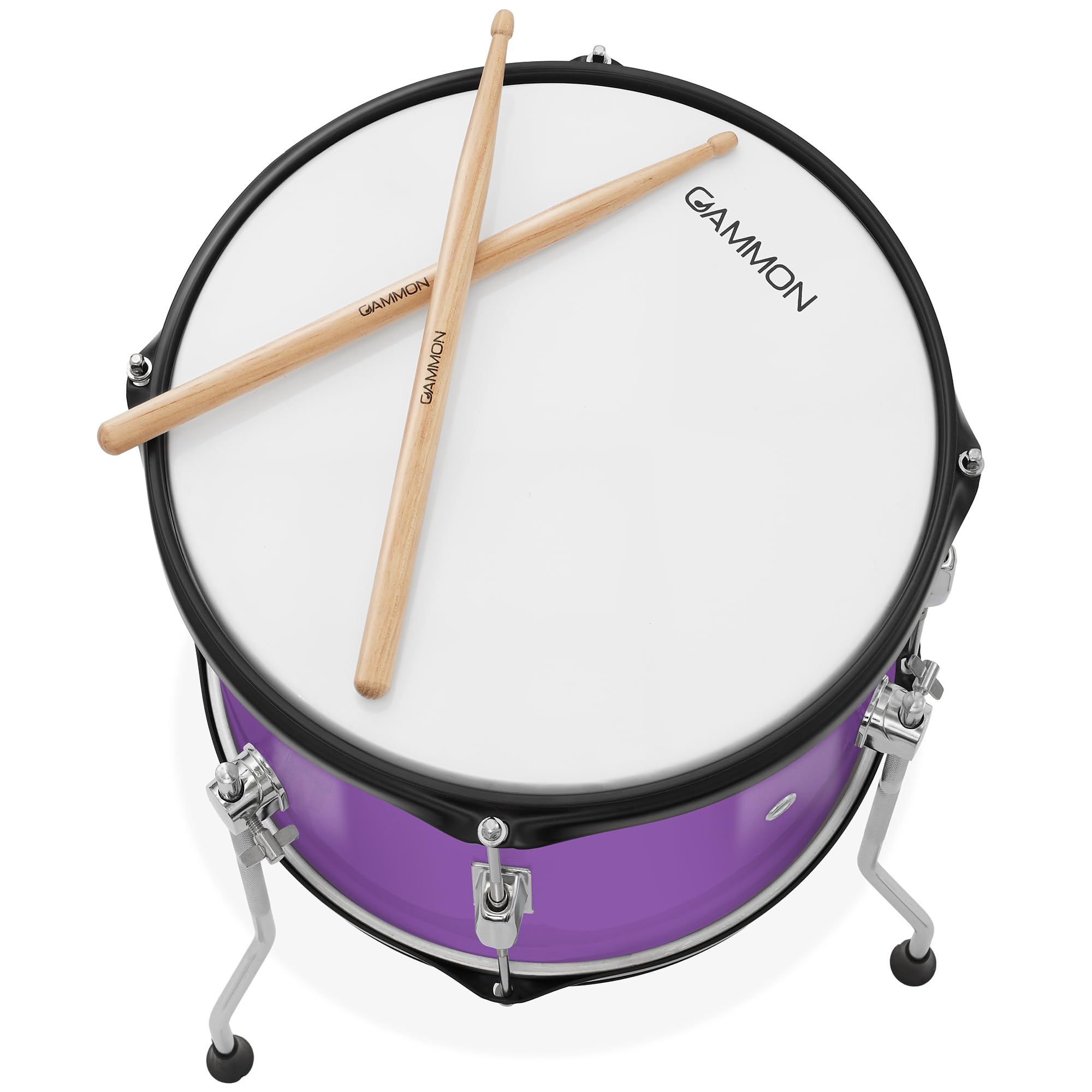 Gammon Percussion 5-Piece Kids Drum Set, Complete Junior Drum Kit with Cymbals, Hardware, Sticks, & Throne – Purple