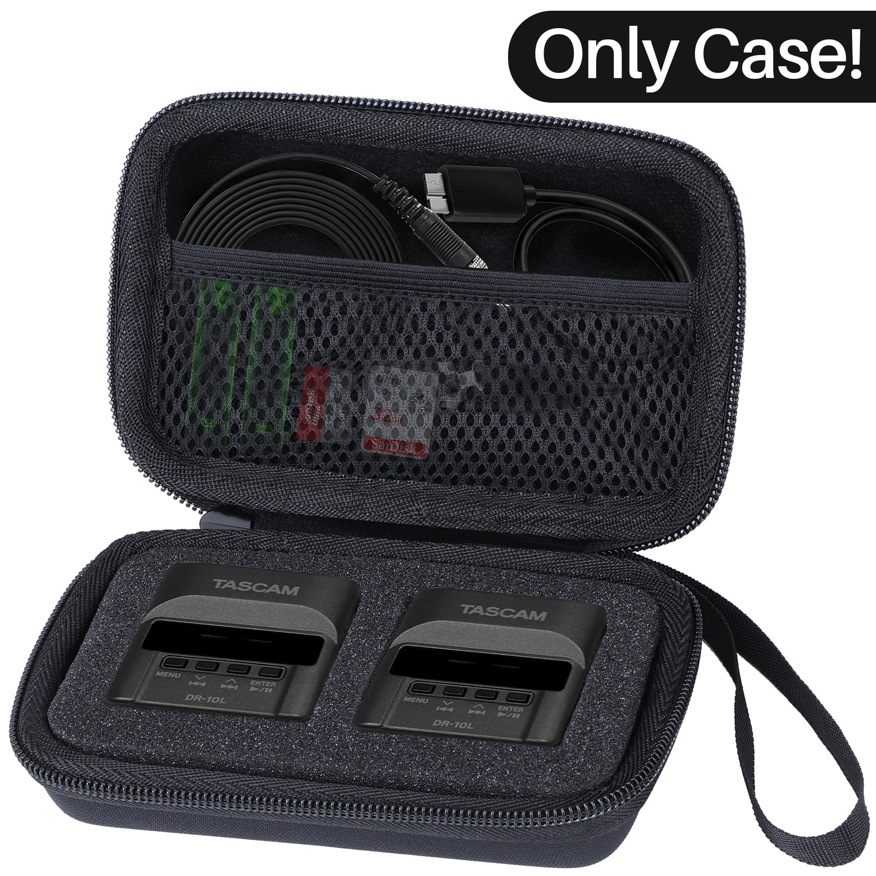 Lebakort Storage Case Compatible with TASCAM DR-10L / DR-10L Pro Ultra Portable Personal Recorder Lavalier Microphone