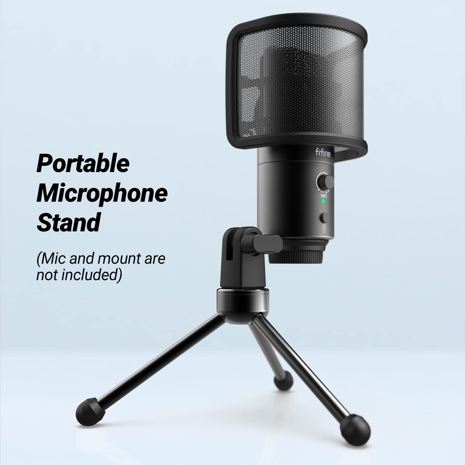 FIFINE DP1 Foldable Desktop Tripod Microphone Stand for Gaming Podcasting