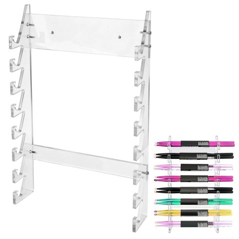 ChengFu Acrylic Drum Stick Holder Holds 8 Sets of Drumsticks Transparent