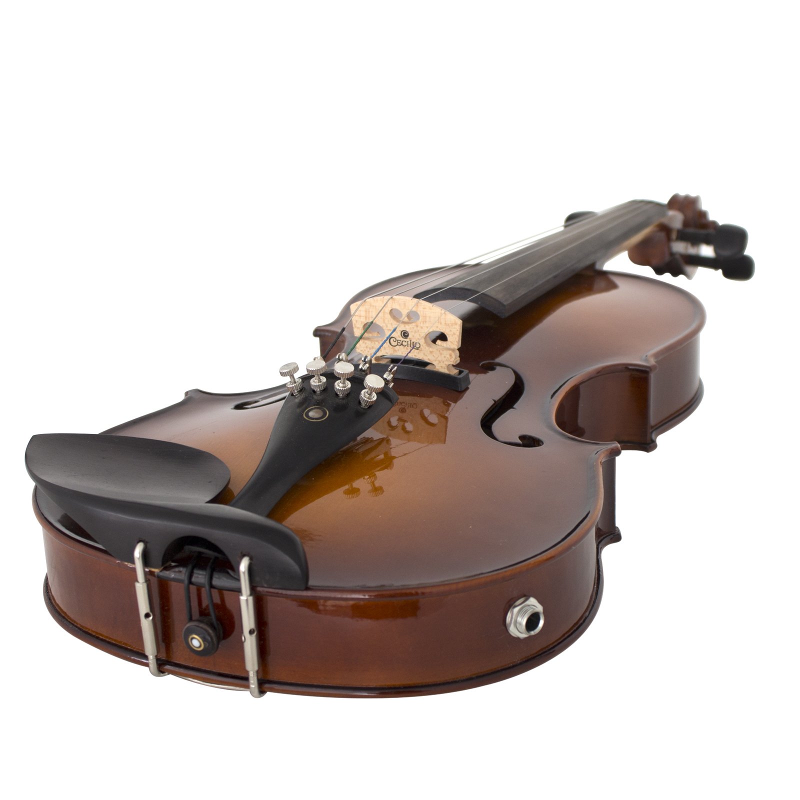 Cecilio 4/4 Acoustic Electric Violin, Solid Spruce Top, Antique Varnish