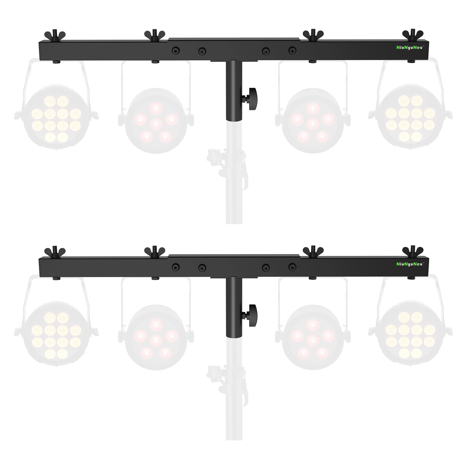 NiuNyuNeu DJ Light T-Bar Extension Cross Bar Mount for Tripod Stand, 2-Pack
