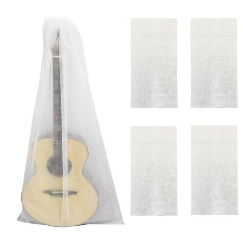 CCeCCe 4 Pack Guitar Dust Cover Storage Bag Non-Woven Fabric Breathable Dust-Proof Coating Sleeve Protector Covers for Acoustic Guitars Electric Bass Upright Stand 120cmx60cm 47″x23.5″