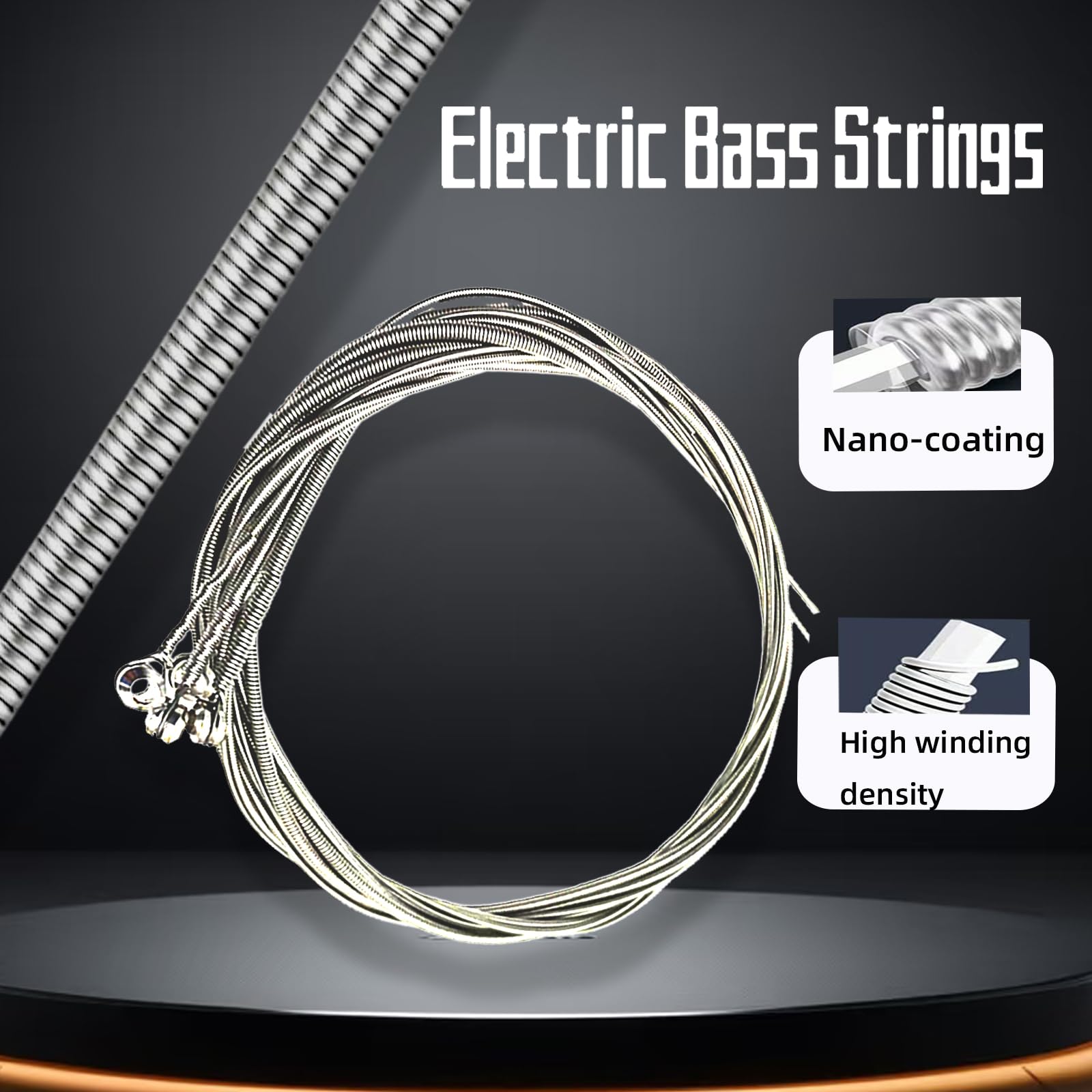 YOYODOGS Nickel Wound Bass Guitar 4 Strings Electric Bass String Replacement Set Instrument Accessories,Regular Light,Medium Gauge,Easy To Press For Novices,Essential for a Bassist