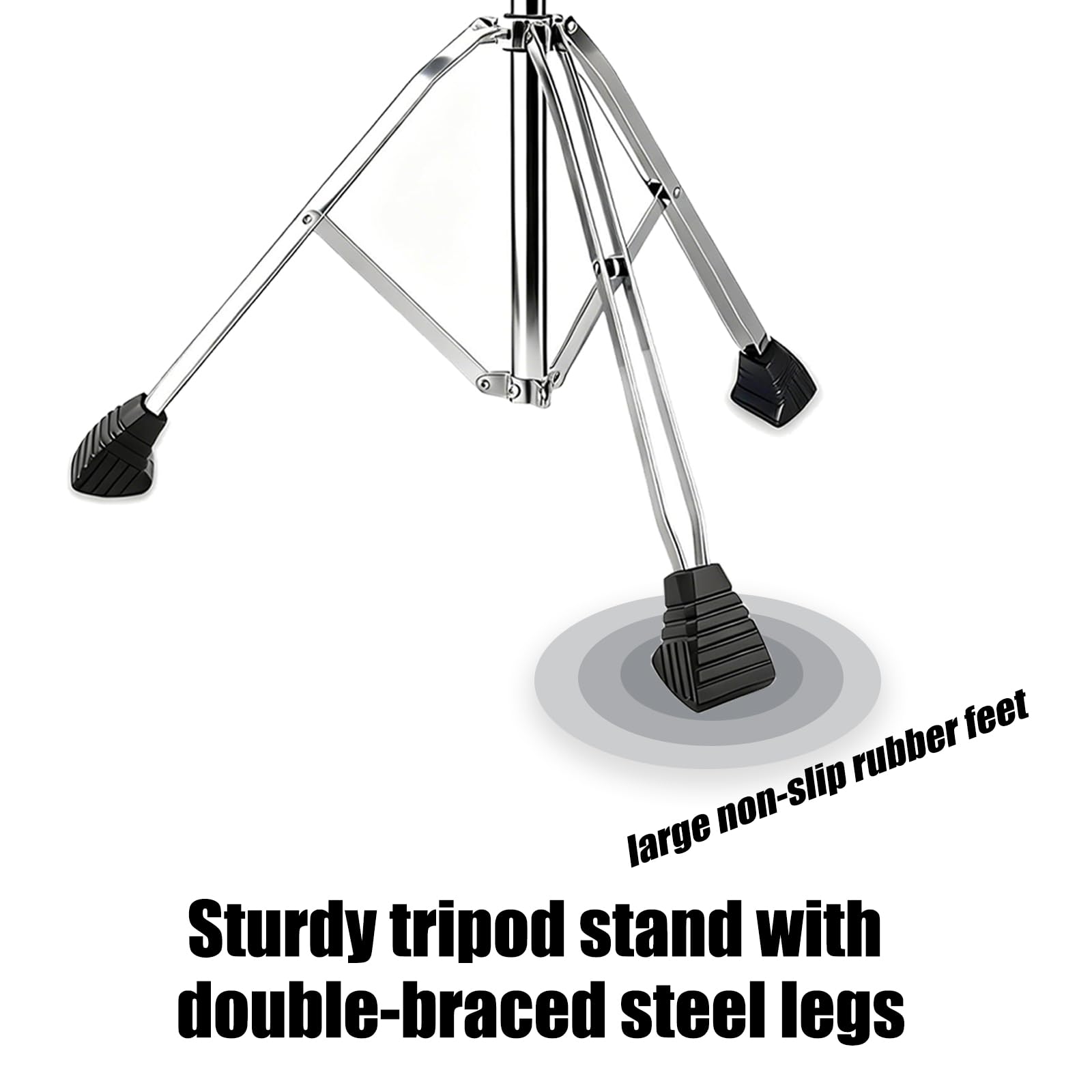 ULUOBO Heavy Duty Electronic Drum Pad Stand for Percussion Sample Pads, Foldable, with Carry Bag (Silver)