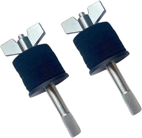 TUOREN 2Pcs Cymbal Stacker, 4 inch Cymbal Stacker Mount 8mm Thread Cymbal Stacker Attachment Percussion Instrument Accessories Wing Nut Black