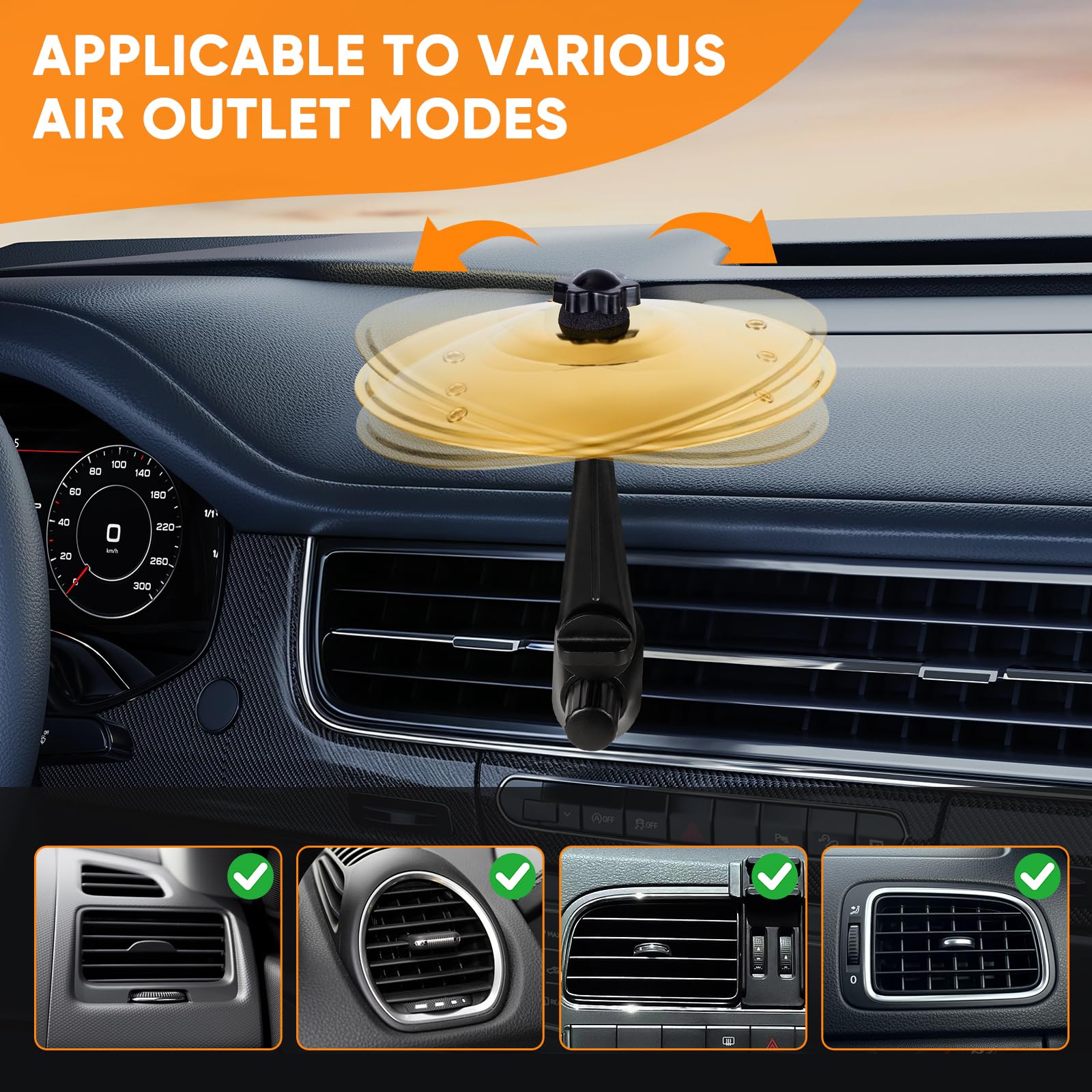 Ubblove Car Cymbal Mini Drum: Fun Dash Air Vent Music Gift for Rock Drummer
