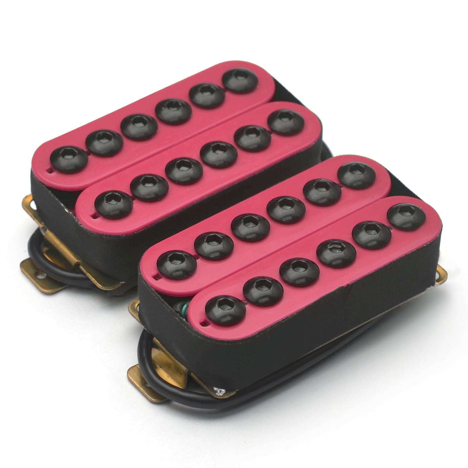 SAPHUE Adjustable Metal Double Coil Electric Guitar Pickups Humbucker Punk Neck/Bridge Pickup (Pink)