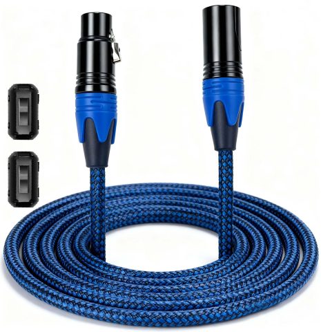 Flying Leaves 6FT XLR Male to Female Microphone Cable, Blue