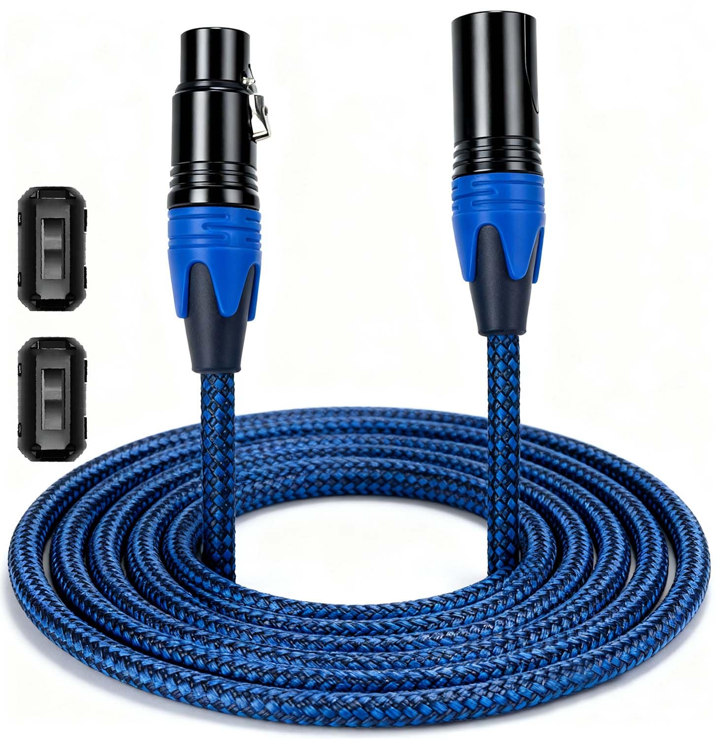 Flying Leaves 6FT XLR Male to Female Microphone Cable, Blue