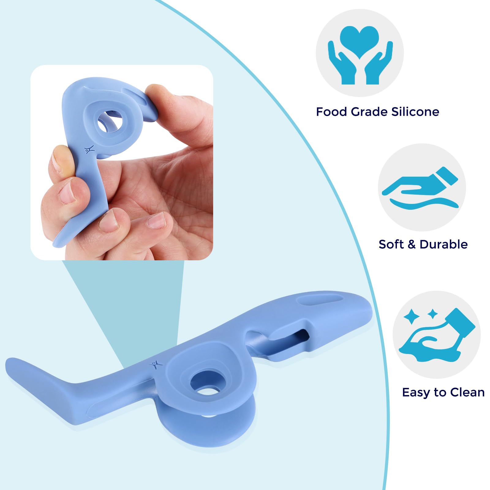 RANMING Violin Bow Holder for Practice– Silicone Hand Position Corrector Non-Slip Teaching Tool for Beginners Students Improve Bow Grip & Posture Violin Teaching Aid With 2 Bow Stopper Blue