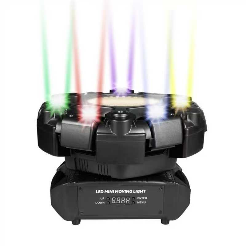 Dj Lights for Parties Moving Head 6-Arm with Remote Control RGBW LED DJ Stage Lights Professional Disco Light DMX512 & Sound Activated Rotating Light for Wedding Live House KTV Bar & Club Christmas