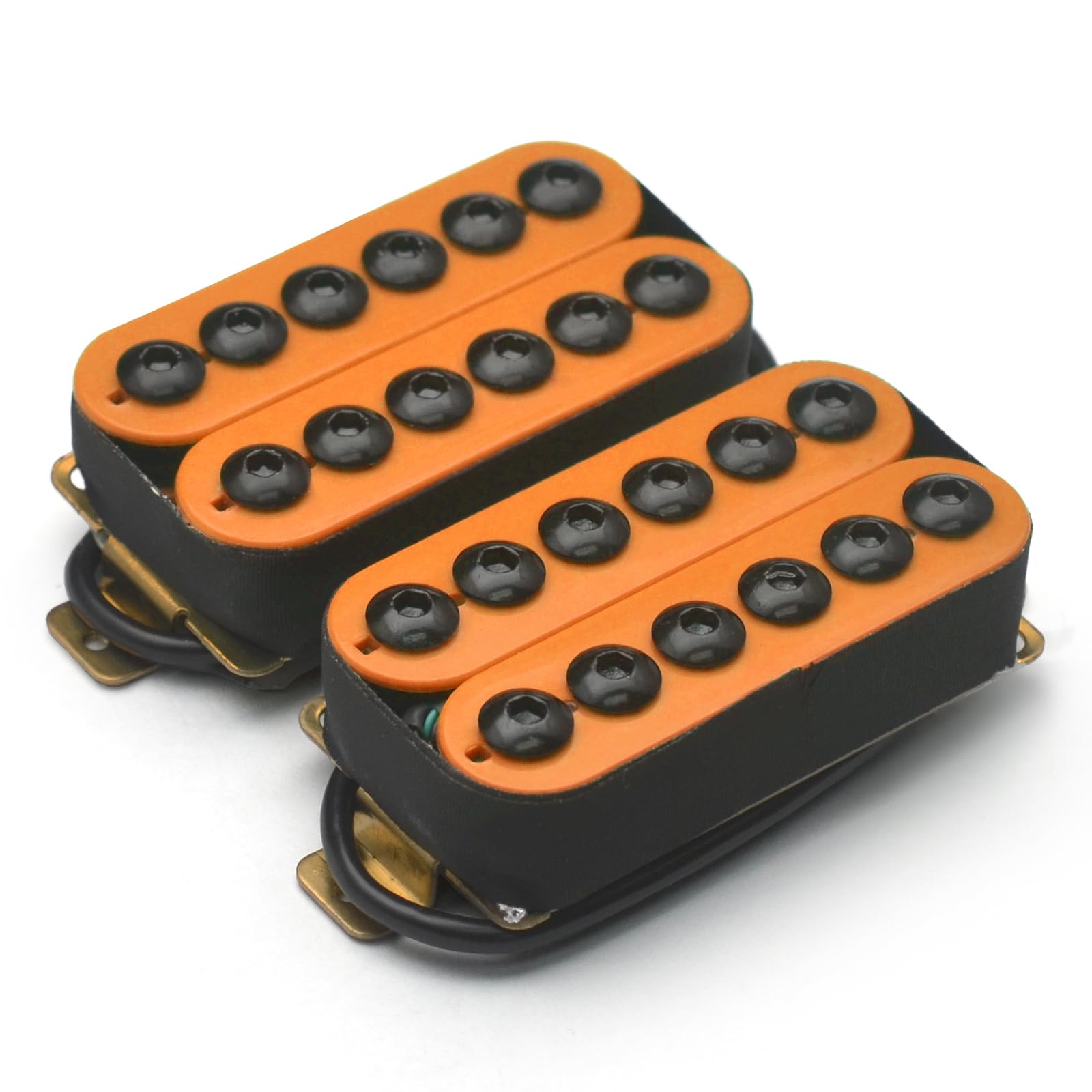 SAPHUE Adjustable Metal Double Coil Electric Guitar Pickups Humbucker Punk Neck/Bridge Pickup (Orange)