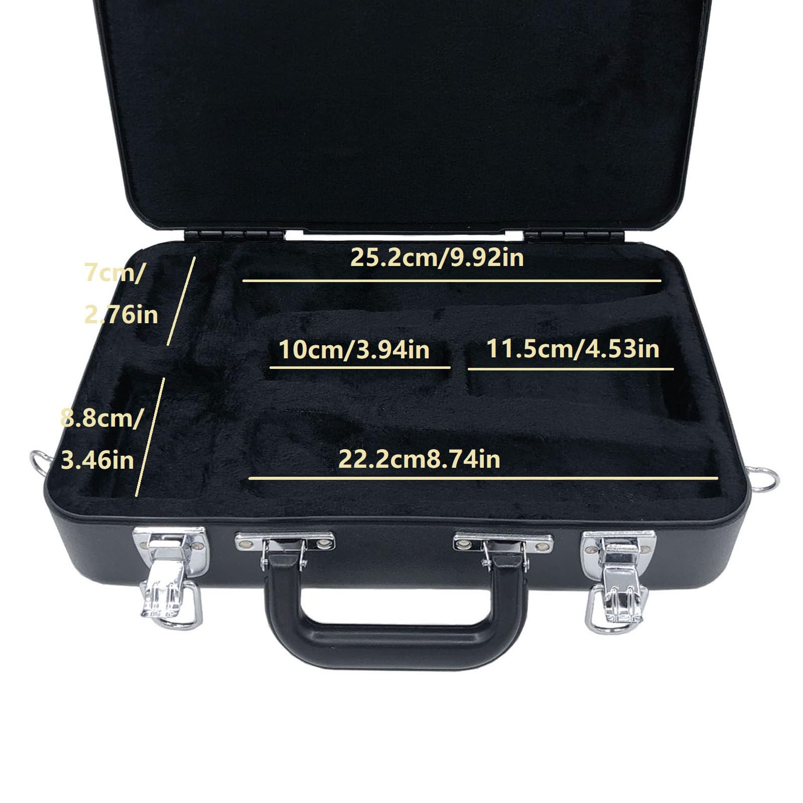 TUOREN Clarinet Case Sturdy ABS Plastic Portable Protective Storage Bag Box for Clarinet Players